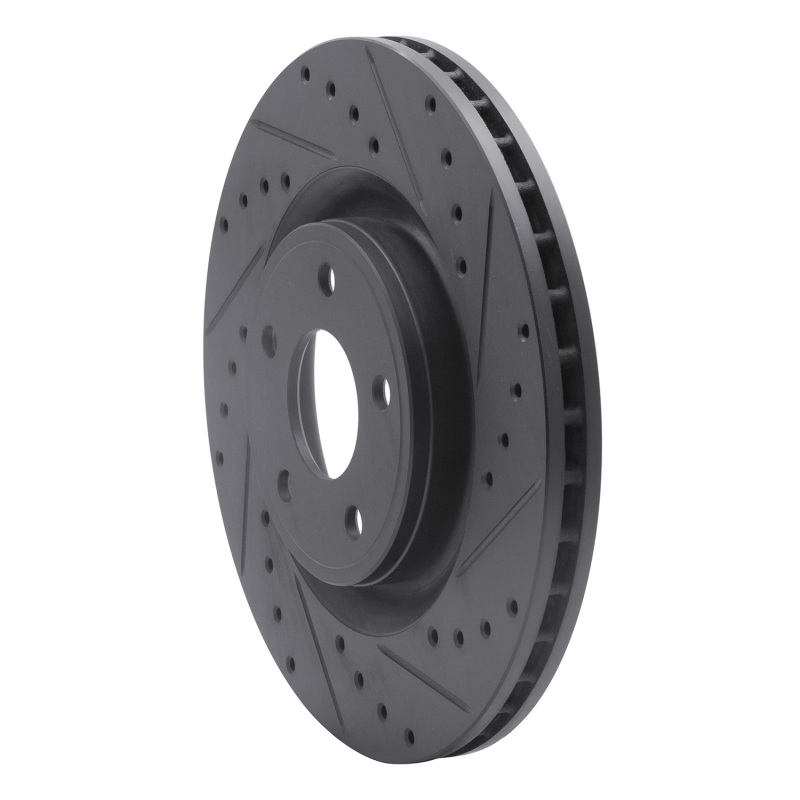 Chevrolet HHR Brake Rotor (1) - Front Right - R1 Concepts - Drilled & Slotted - Black - `07-`10